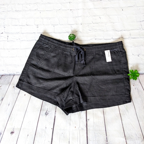 REITMANS Linen blend Black Shorts - Picture 1 of 12